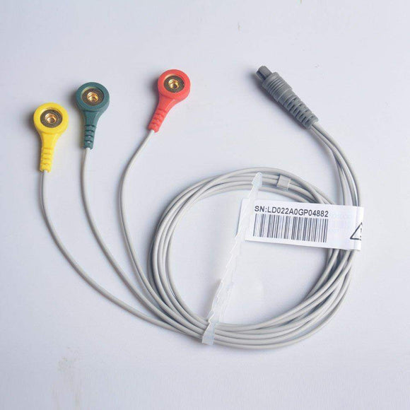 ECG Monitor Cable (Imported)  - 3 lead pinch clip / snap - compatible with Philips / GE/ L&T / Datex  Ohmeda s5 / Siemens / Hellige-TenTabs-Accessories_ECG Monitor Cable (Imported),ECG Monitor cable,ECG monitor cable 3 lead,Hospital Equipment,Imported ECG Monitor cable