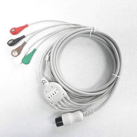 ECG Monitor Cable (Imported)  5 Lead pinch clip / snap - Philips / GE / L& T/ Datex / Ohmeda S5 / Siemens /Hellige-TenTabs-Accessories_ECG Monitor Cable (Imported),ECG Monitor cable,ECG Monitor cable 5 lead,Hospital Equipment