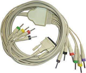 ECG Patient Cable: 10 Lead for BPL 6108 / 8108 /Schiller/ HP/Philips-PW-100/ Mac 500-1200-TenTabs-10 lead ECG Patient cable with 4mm Banana single spring type cable,Accessories_ECG Patient Cables,Hospital Equipment